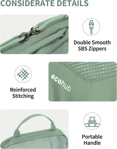 <span class=keywords><strong>ECOHUB</strong></span> Juego de 4 Cubos de Compresión para Empacar, Bolsa Organizadora de Viaje Unisex de Poliéster para Cruceros, Vacaciones en la Playa - Product Image 5