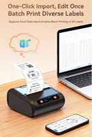 Imprimante thermique portable 80 mm mini pour machine à étiquettes, 203 dpi, garantie 1 an, 70 mm/s, compatible téléphone et PC