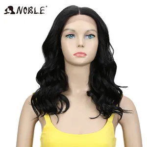Perruque lace front wig synthétique 28 pouces — Noble, perruque longue suisse bouclée résistante à la chaleur à balayage pour femmes noires