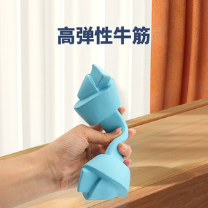 Chewable Dental <b>Dumbbell</b> Dog Toy Medium Blue Natural Rubber Chew Toy For Puppy Training And Teething - Product Image 2