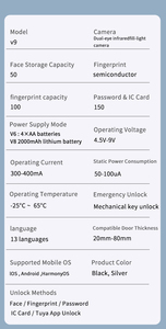Outdoor Waterproof Smart Fingerprint <b>Lock</b> 3D Face Recognition Tuya Wifi Remote Intercom Anti-peep Password Smart Door <b>Lock</b> - Product Image 6