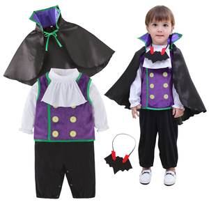 Costume de vampire bébé chauve-souris violet et noir avec cape pour Halloween et Purim, tailles 6M, 12M, 24M - Product Image 5