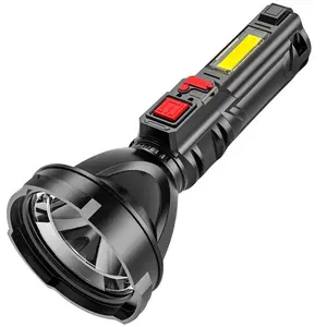 发光二极管手电筒COB聚光灯战术灯18650手电筒USB充电灯4种照明模式户外防水手灯