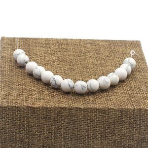 Filo di Perle Sfuse all'Ingrosso in <span class=keywords><strong>Pietra</strong></span> Naturale <span class=keywords><strong>Howlite</strong></span> Bianca per Creazione di Gioielli MS002 - Product Image 4