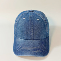 Groothandel op maat gemaakte denim baseballcap met logo, 6 panelen, vintage gewassen, 'dad hat' met metalen gesp voor zakelijke relatiegeschenken en teams