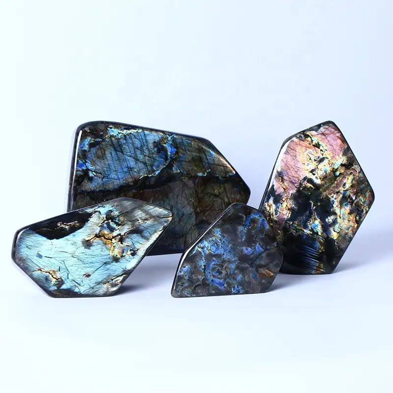 Заживляющий натуральный высококачественный кристаллический камень минеральный образец грубая красочная мигающая Лабрадорит для украшения дома