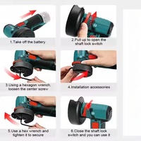 Meuleuse d'angle sans fil 500W avec interrupteur à gâchette, batterie lithium rechargeable, pour bricolage et usage industriel, meuleuse en aluminium