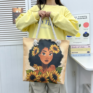 <span class=keywords><strong>Sac</strong></span> <span class=keywords><strong>à</strong></span> <span class=keywords><strong>main</strong></span> de grande capacité réutilisable Ladies <span class=keywords><strong>Flora</strong></span> Tropical Tote Canvas Shoulder Summer Handbag Beach Tote Bag GIRL - Product Image 4