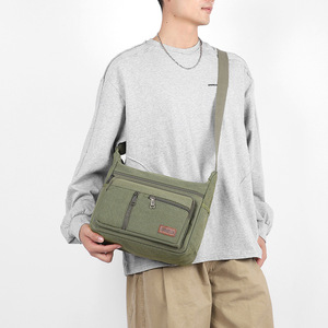 Vintage Canvas Tactical Messenger <b>Bag</b> for <b>Men</b> Fashionable Waterproof Crossbody <b>Bag</b> with Lock Letter Decoration - Product Image 5