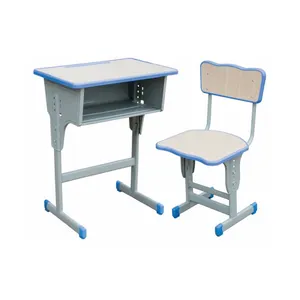 Mobilier moderne en métal de haute qualité pour enfants attaché ensemble de bureau et de chaise d'étudiant de classe d'école