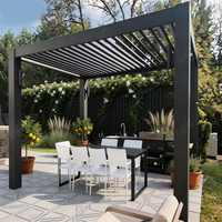 Structure d'ombrage extérieure pour piscine, chaises longues, espace de bain de soleil, structure en aluminium, tissu de protection solaire, auvent rétractable motorisé