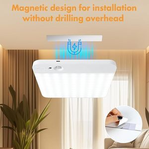 Pin lớn hoạt động ánh sáng trần với từ xa có thể sạc lại cảm biến chuyển động ánh sáng trong nhà không có hệ thống dây điện LED trên không đèn lịch thi đấu CCT - Product Image 4