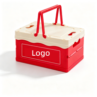 Boîte de rangement pliable pour le camping en plein air, boîte cadeau avec couvercle supérieur et poignée de transport, boîte multifonctionnelle pour le rangement à domicile et les coffrets cadeaux