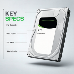 ST4000NM000B 4TB Enterprise <b>Internal</b> Hard Disk <b>Drive</b> 3.5 Inch SATA 6Gbps 7200RPM 256MB Cache CMR HDD For Server RAID Storage - Product Image 2
