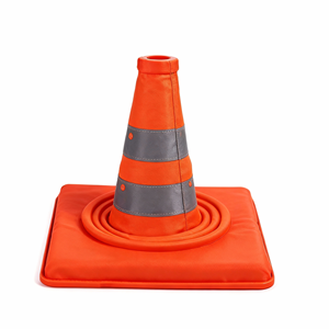 折りたたみ式伸縮式トラフィックコーン、車の交通緊急事態用の高視認性反射コーン、軽量警告バリアポスト - Product Image 4