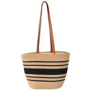 New stylish and trendy woven women's <b>bag</b>, fashionable <b>patchwork</b> shoulder tote <b>bag</b>, large capacity PU handbag, beach <b>bag</b>. - Product Image 4