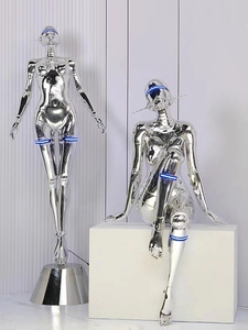 Personajes de base de montaña vacíos de acero galvanizado de vidrio moderno creativo aterrizaje escultura grande - Product Image 4