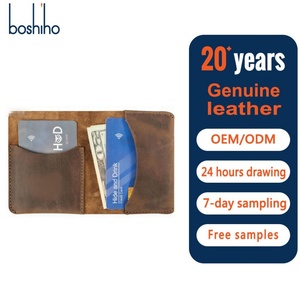 For Vintage Crazy Horse Leather Bifold <b>Slim</b> Anti-Theft RFID Thread Short Large Capacity <b>Card</b> <b>Holder</b> Slots ID Window Cotton - Product Image 1