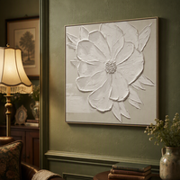 Décoration d'intérieur, œuvre d'art sur toile faite à la main, peinture moderne texturée blanche épaisse, art mural abstrait 3D