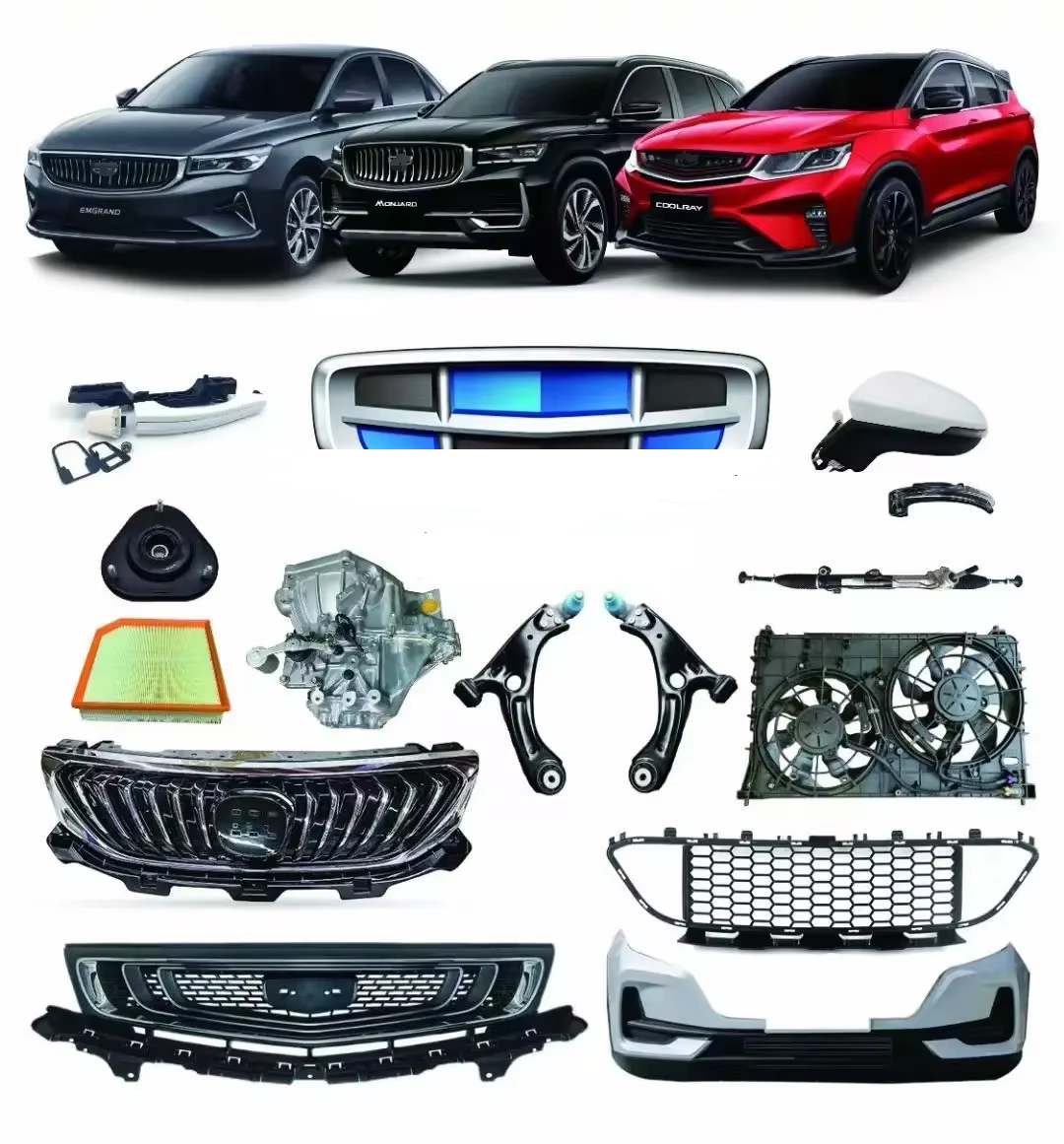 Original Auto Parts China New Energy Vehicles Car Body Parts Headlight Taillight for Geely Atalas Monjaro Coolray Emgrand