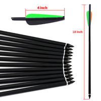 Flèches de carabine à poulies hybrides en carbone de 18 pouces, pointes interchangeables, nocks demi-lune pour le tir sur cible