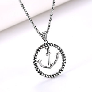 Wolf Warrior <b>Titanium</b> Steel Necklace Anchor Pendant Gold Silver Unisex Hip Hop Charm SP875 - Product Image 5