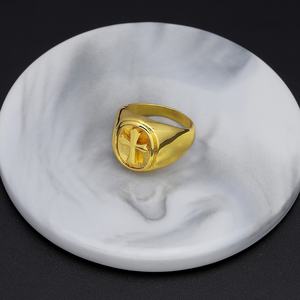 Bague maçonnique Jxx pour homme en laiton plaqué or, design tendance punk avec pierre en diamant, bijoux de mariage, de fiançailles ou de fête, idée cadeau parfaite - Product Image 4