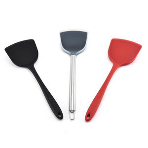 ไม้พายซิลิโคน ช้อนทำอาหารแบบไม่ติดกระทะ ด้ามจับสแตนเลส อเนกประสงค์ สำหรับผัดและเตรียมไข่ - Product Image 3