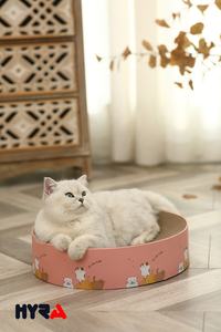 Hyra Hipicat Rundes Katzen-Kratzbrett Kratzbaum für Katzen Kratzbrett für Haustiere Kratzunterlage Kleine Größe Weiß - Product Image 5