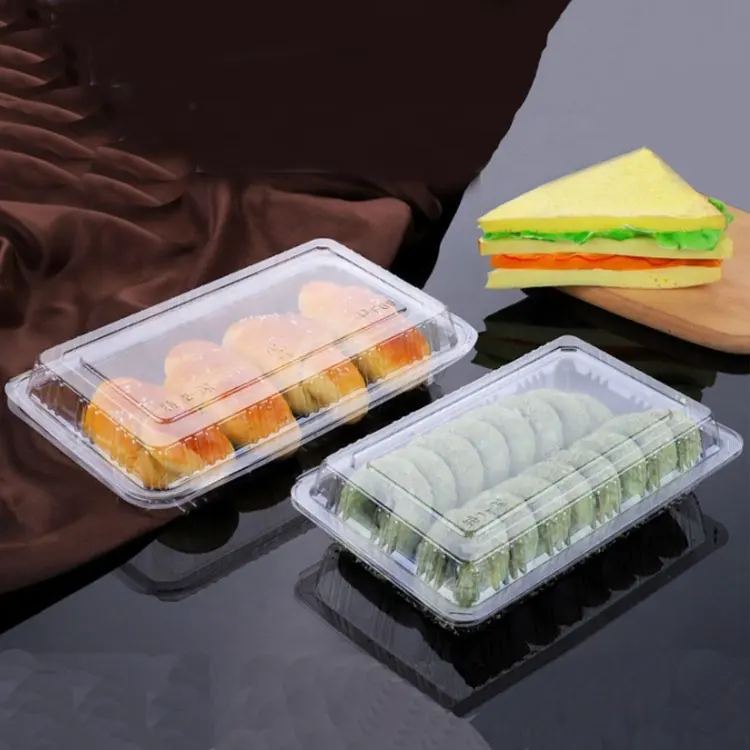 Series Sushi Kotak Takeout Plastik Kemasan Blister Kemasan Kotak Roti Sekali Pakai Transparan Bahan BOPS