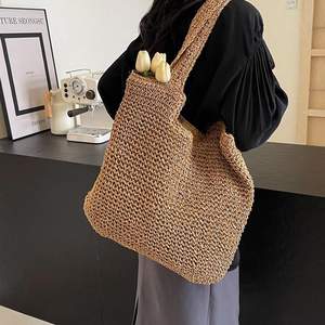 <span class=keywords><strong>Borsa</strong></span> Clutch Vintage Bohemio Extra Large con Design in Paglia, Chiusura a Cerniera, Fodera in Cotone, Colore <span class=keywords><strong>Fucsia</strong></span> - Product Image 3