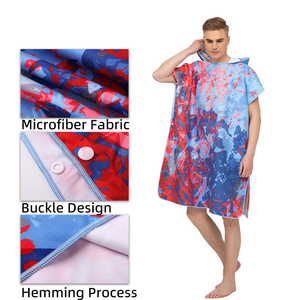 Serviette <span class=keywords><strong>de</strong></span> <span class=keywords><strong>bain</strong></span> en microfibre à séchage rapide <span class=keywords><strong>Poncho</strong></span> avec capuche Peignoir <span class=keywords><strong>adulte</strong></span> portable pour hommes femmes pour la natation et la plage Voyage-Friendly - Product Image 4