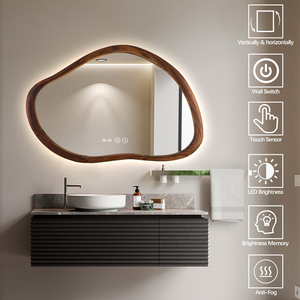 <span class=keywords><strong>Miroir</strong></span> <span class=keywords><strong>de</strong></span> <span class=keywords><strong>salle</strong></span> <span class=keywords><strong>de</strong></span> <span class=keywords><strong>bain</strong></span> <span class=keywords><strong>vintage</strong></span> irrégulier en gros, à LED, à économie d'énergie, anti-buée, avec cadre en bois, <span class=keywords><strong>miroir</strong></span> mural décoratif avec éclairage arrière - Product Image 2