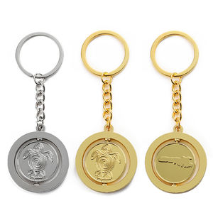 Llavero conmemorativo con medalla giratoria con logotipo 3D 2D de Metal chapado en oro y plata personalizado - Product Image 1