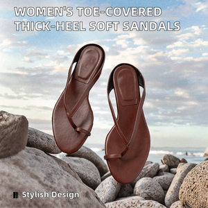 Tongs en caoutchouc à semelle souple et à talon épais, tendance mode coréenne d'été pour femmes, avec bout fermé - Product Image 2
