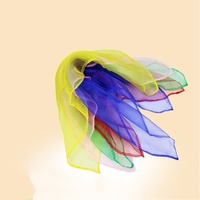 Pañuelo de Seda Transparente Cuadrado para Danza Infantil al por Mayor, Accesorios Musicales para Enseñanza Orff en Guarderías y Espectáculos