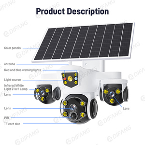 Năng lượng mặt trời Powered ba ống kính an ninh máy ảnh tầm nhìn ban đêm PIR wifi cho sử dụng ngoài trời 1080P <span class=keywords><strong>CMOS</strong></span> cảm biến 4G lưu trữ PTZ <span class=keywords><strong>CCTV</strong></span> <span class=keywords><strong>Camera</strong></span> - Product Image 4