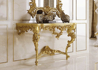 Table console en bois massif de style traditionnel antique, design spécial d'usine, pour villa, salon, hôtel, entièrement sculptée à la main, réglable