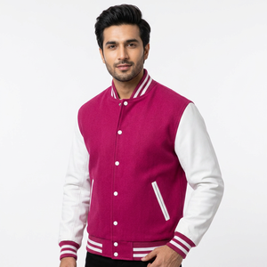 Veste bomber de baseball personnalisée OEM, streetwear, broderie, veste varsity pour homme, veste de baseball - Product Image 1