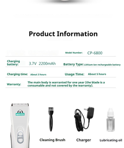 <span class=keywords><strong>Tondeuse</strong></span> professionnelle rechargeable robuste en ABS pour toilettage de chiens à poils longs, personnalisable - Product Image 6
