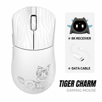 Souris de jeu sans fil en alliage de magnésium, taux de polling 8K, double mode filaire et sans fil 2.4G, co-marquée Xian Museum, RGB, légère 50g, Attack