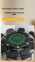 Tables de poker octogonales pliantes pour usage domestique, spécialisées Texas Hold'em, en gros, pour l'approvisionnement transfrontalier en Asie du Sud-Est et au Moyen-Orient