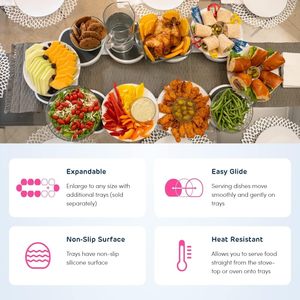 Primo brevettato <span class=keywords><strong>Lazy</strong></span> <span class=keywords><strong>Susan</strong></span> Revolution Set completo grigio scuro oblungo cucina tavolo da pranzo espandibile rettangolare giradischi per - Product Image 3