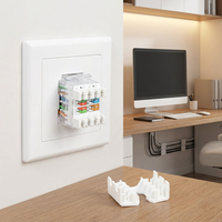 Jack Keystone Cat6 Transparan Female RJ45 UTP Modul Jaringan PC Case Alat Verifikasi Kabel Visual Tanpa Alat Soket Ethernet 250V