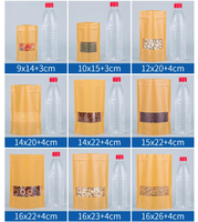 Sachet Doypack en papier kraft personnalisé avec logo imprimé, fenêtre transparente et fermeture éclair refermable pour aliments, snacks, café et céréales