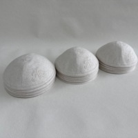 YARMULK Ivoor Linnen Kippah Toon-op-toon Monogram Script Borduurwerk Joodse Bruiloft Kippot Yarmulke Bar Mitzvah Judaica Cadeau