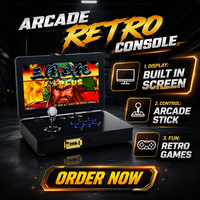 Console de Jeu Rétro Portable Pliable 14 Pouces, 26800 Jeux, 32 Go, Métal, VGA, USB