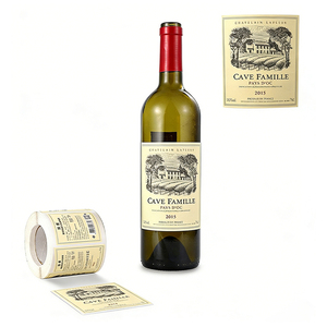 Etichette Adesive Personalizzate per <span class=keywords><strong>Vino</strong></span> <span class=keywords><strong>Rosso</strong></span> e Birra Bianca con Logo Stampato, Goffratura e Stampa UV - Product Image 4