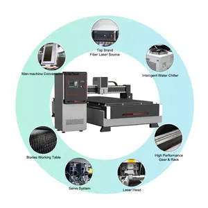 Makineleri CNC lazer kesici makinesi toptan sac Metal Fiber lazer 6000x1500mm kesim alanı 0.02mm beyaz 1.5G