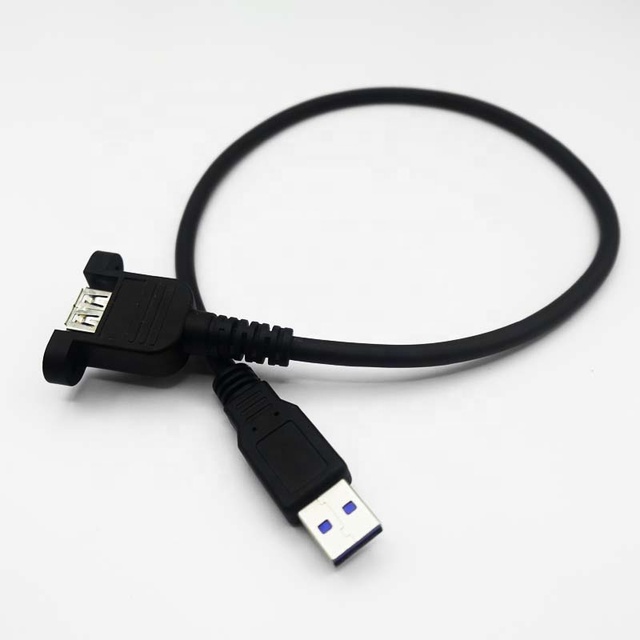 USB 3.0 Extension Cable Male to Female Double Shielded Screw Panel Mounting Nylon Metal 0.3m 1m 2m 3m
